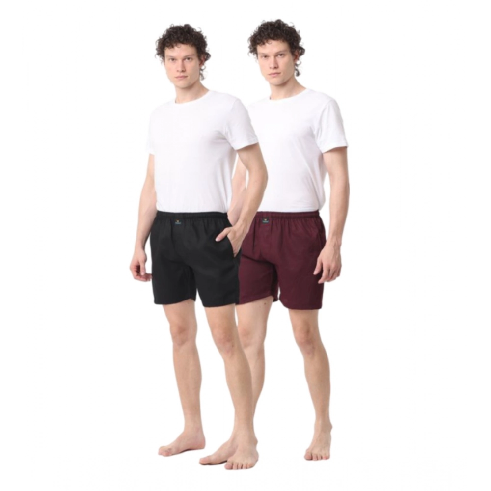 Generic Pack_of_2 Men's Polycotton Solid Boxer Shorts (Multicolor) Generic Pack_of_2 Men's Polycotton Solid Boxer Shorts (Multicolor)