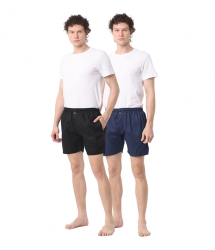 Generic Pack_of_2 Men's Polycotton Solid Boxer Shorts (Multicolor)