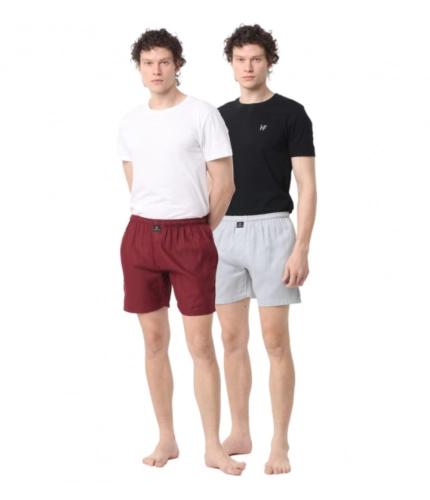 Generic Pack_of_2 Men's Polycotton Solid Boxer Shorts (Multicolor)