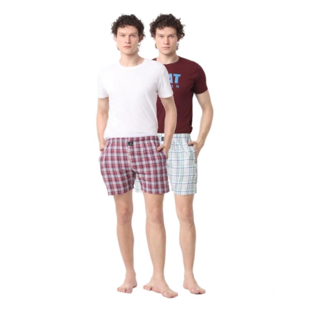 Generic Pack_of_2 Men's Polycotton Checked Boxer Shorts (Multicolor) Generic Pack_of_2 Men's Polycotton Checked Boxer Shorts (Multicolor)