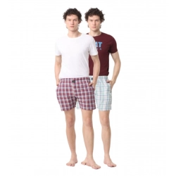 Generic Pack_of_2 Men's Polycotton Checked Boxer Shorts (Multicolor)