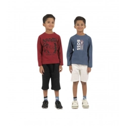 Generic Pack of 2 Boy's Cotton Printed Full Sleeve T-Shirt's (Multicolor)