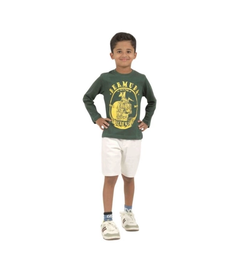 Generic Pack of 3 Boy's Cotton Printed Full Sleeve T-Shirt's (Multicolor)