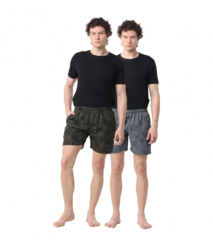 Generic Pack_of_2 Men's Polycotton Printed Boxer Shorts (Multicolor)