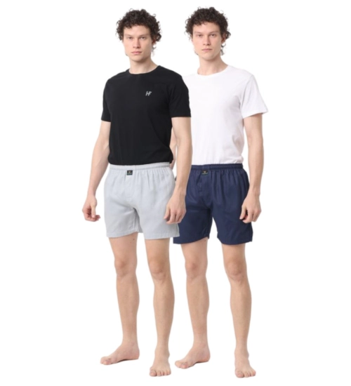 Generic Pack_of_2 Men's Polycotton Solid Boxer Shorts (Multicolor)