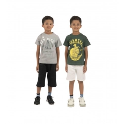 Generic Pack of 2 Boy's Cotton Printed Short Sleeve T-Shirt's (Multicolor)