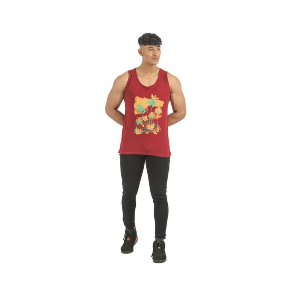 Generic Pack of 2 Men's Casual Cotton Printed Sleeveless Sleeve Tshirts (Multicolor) Generic Pack of 2 Men's Casual Cotton Printed Sleeveless Sleeve Tshirts (Multicolor)