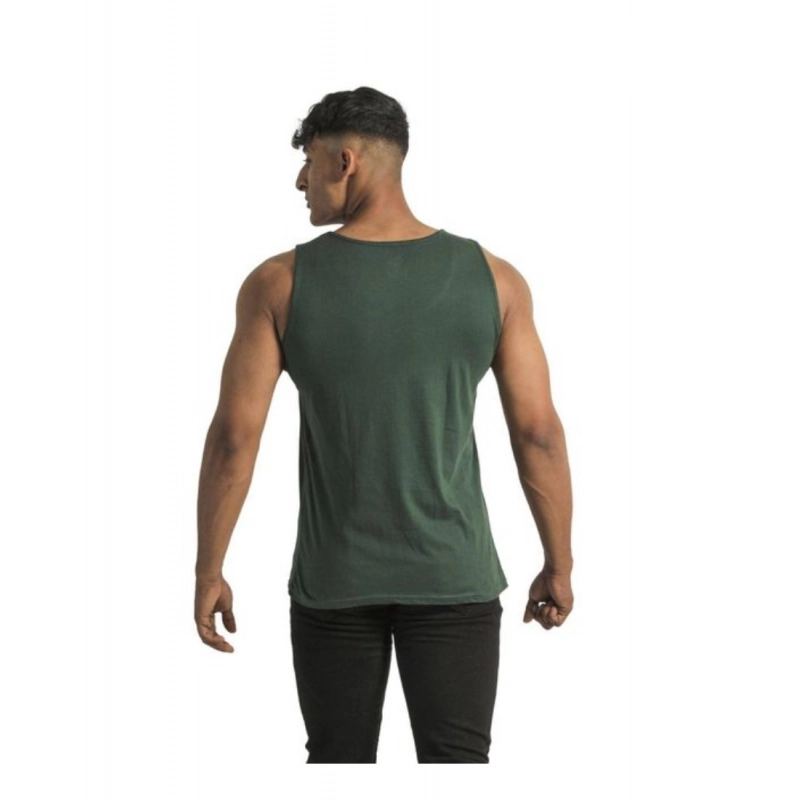 Pack of 2 Men's Casual Cotton Printed Sleeveless Sleeve Tshirts (Multicolor)