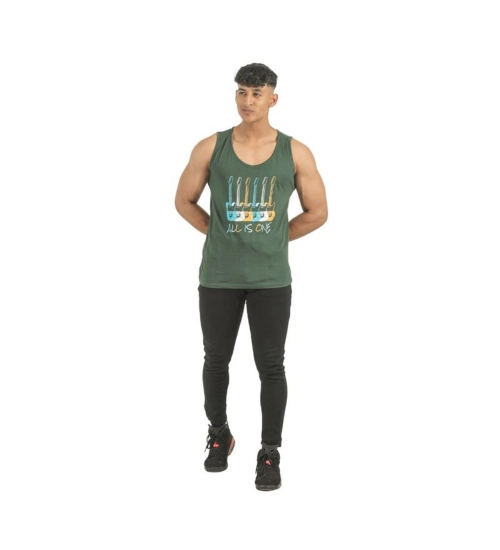 Generic Pack of 2 Men's Casual Cotton Printed Sleeveless Sleeve Tshirts (Multicolor)