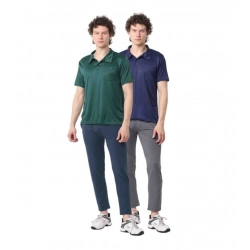 Generic Pack of 2 Men's Casual Cotton Blend Solid Short Sleeve Tshirts (Multicolor)