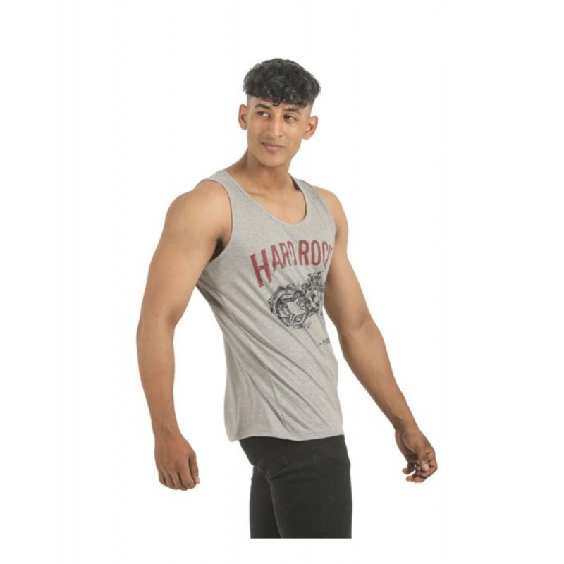 Pack of 2 Men's Casual Cotton Printed Sleeveless Sleeve Tshirts (Multicolor)