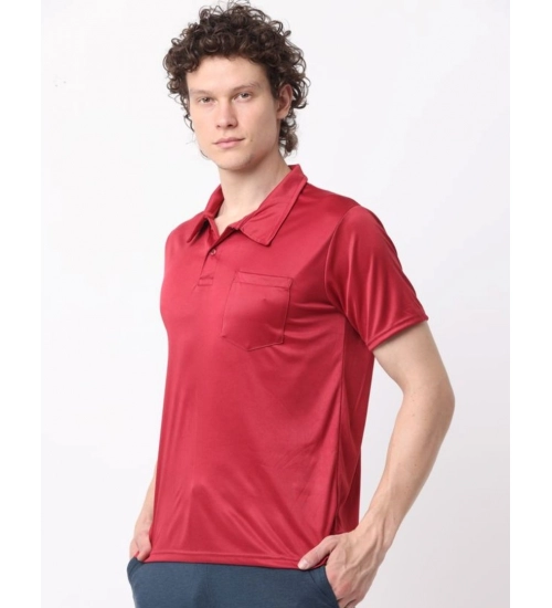 Generic Pack of 2 Men's Casual Cotton Blend Solid Short Sleeve Tshirts (Multicolor)