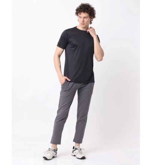 Generic Pack of 2 Men's Casual Polyester Blend Solid Short Sleeve Tshirts (Multicolor)