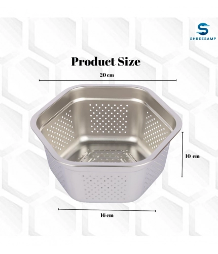 Generic Steel Washing Stainless Steel Colander Basin (Silver) Generic Steel Washing Stainless Steel Colander Basin (Silver)