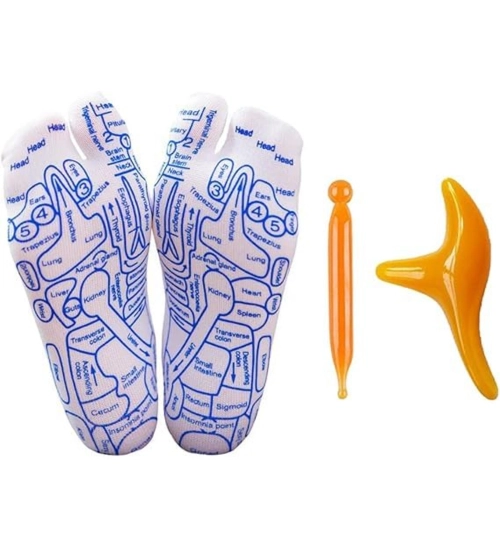 Generic Cotton Acupressure Reflexology Socks (White)