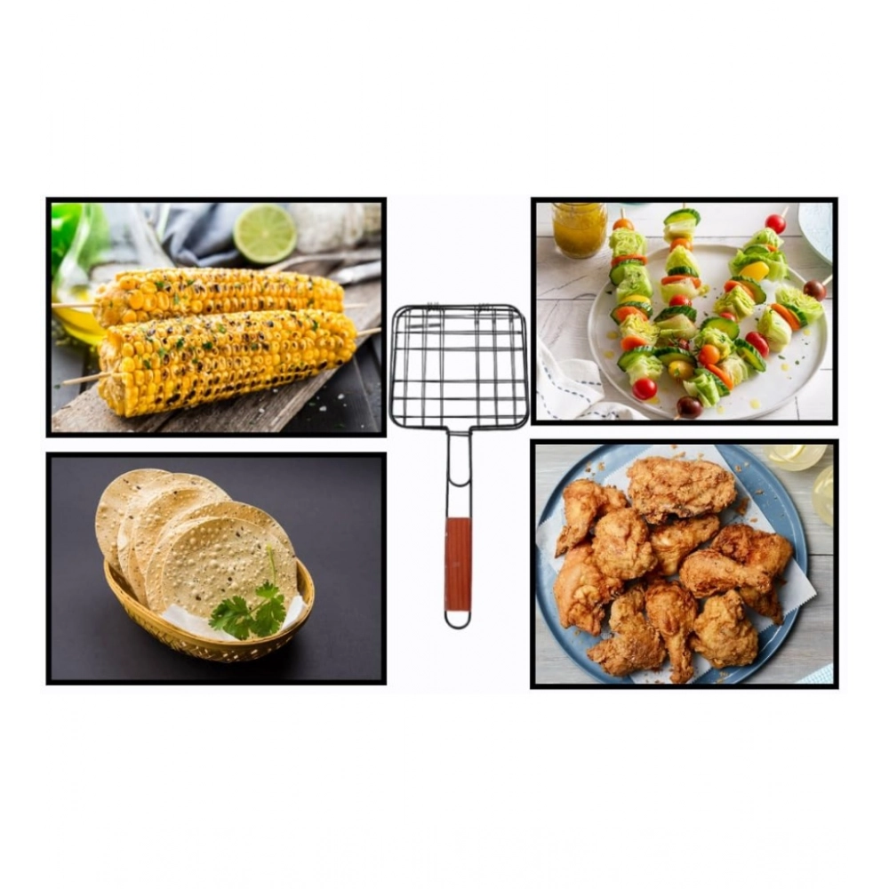 Generic Steel Grill Portable Stainless Steel With Handle Square (Black) Generic Steel Grill Portable Stainless Steel With Handle Square (Black)