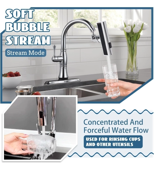 Generic Plastic Faucet Waterfall Kitchen Tap Anti Splashing (Silver)