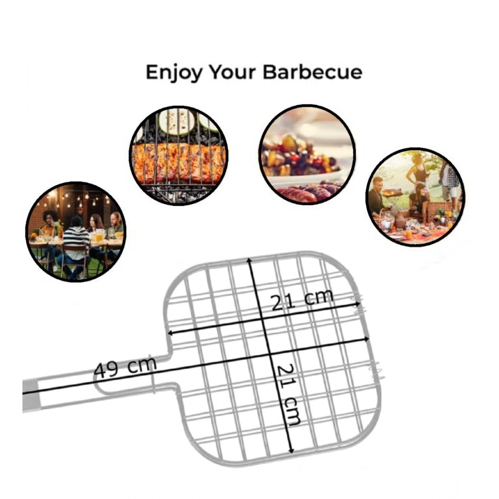 Generic Steel Grill Portable Stainless Steel With Handle Square (Black) Generic Steel Grill Portable Stainless Steel With Handle Square (Black)