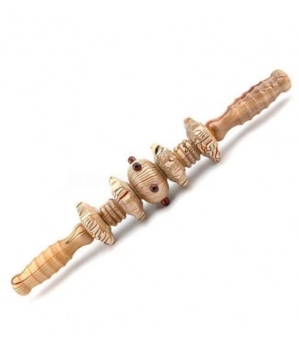 Generic Wood 7 Wheels Fancy Gua Sha Massager Roller (Wood)