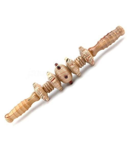 Generic Wood 7 Wheels Fancy Gua Sha Massager Roller (Wood)