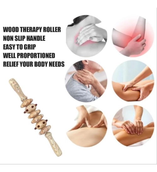 Generic Wood 6 Wheel Massage Roller (Wood)
