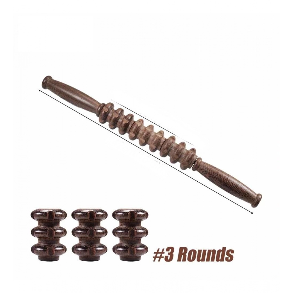 Generic Wood Wheel Roller Scraping Tool (Brown) Generic Wood Wheel Roller Scraping Tool (Brown)
