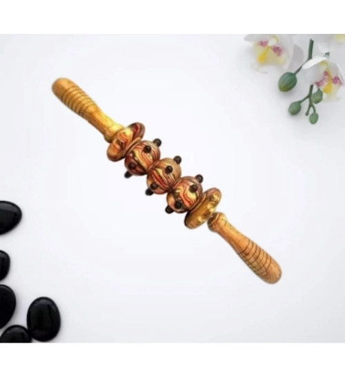 Generic Wood wheel Roller Gym Massage Roller (Wood)