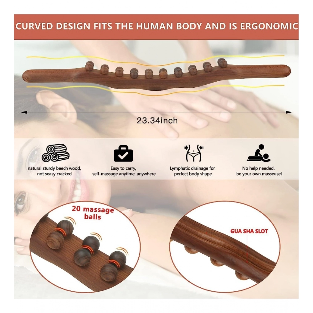 Generic Wood Gua Sha Stick Therapy Massager (Brown) Generic Wood Gua Sha Stick Therapy Massager (Brown)