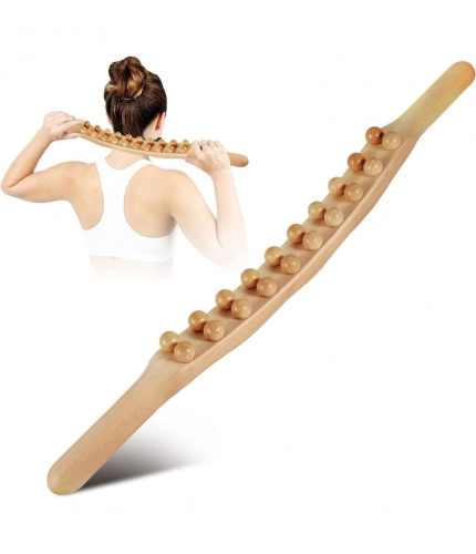 Generic Wood Gua Sha Double Row Stick Massager (Wood)