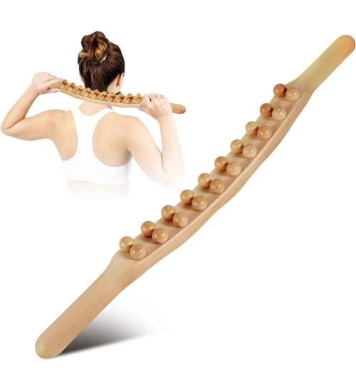 Generic Wood Gua Sha Double Row Stick Massager (Wood)
