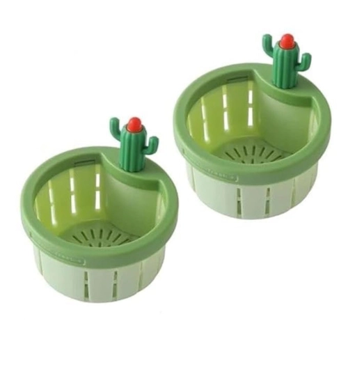 Generic 2Pcs Plastic Kitchen Sink Drain Strainer (Multicolor)