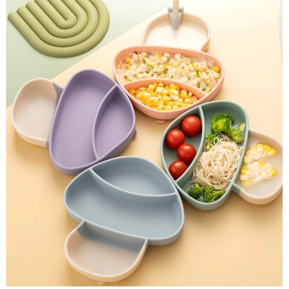 Generic Silicon Mushroom Children Plate Tablewar (Multicolor) Generic Silicon Mushroom Children Plate Tablewar (Multicolor)