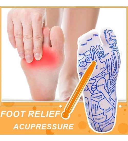 Generic Cotton Acupressure Reflexology Socks (White)