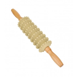 Generic Wood 9 Wheel Body Massage Roller (Wood)