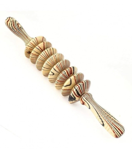 Generic Wood 8 Wheels Roller Fancy Gua Sha Trigger Points Muscle (Wood)