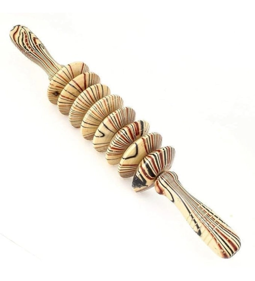 Generic Wood 8 Wheels Roller Fancy Gua Sha Trigger Points Muscle (Wood)