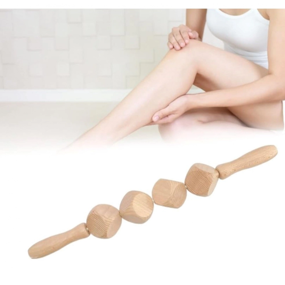 Generic Wood 4 Ball Body Roller Massager Stick (Wood) Generic Wood 4 Ball Body Roller Massager Stick (Wood)