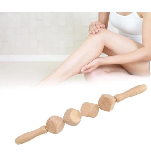Generic Wood 4 Ball Body Roller Massager Stick (Wood)