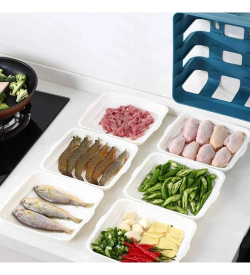 Generic Plastic 6 Layer Kitchen Rack Stand (Blue)