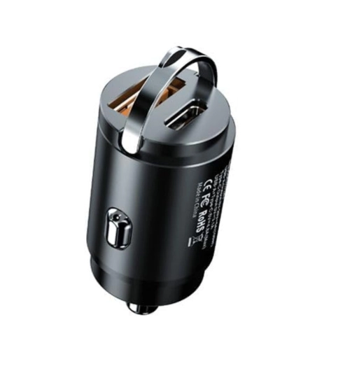 Generic Plastic USB-C Car Charger Adapter (Black)