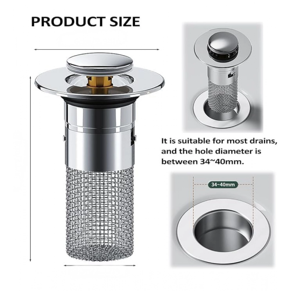 Generic Steel Drain Filter Pop-Up Sink (Silver) Generic Steel Drain Filter Pop-Up Sink (Silver)