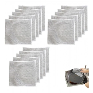 Generic 12Pcs Cotton Dishwashing Rag Wire Soft Scrubs (Silver) Generic 12Pcs Cotton Dishwashing Rag Wire Soft Scrubs (Silver)