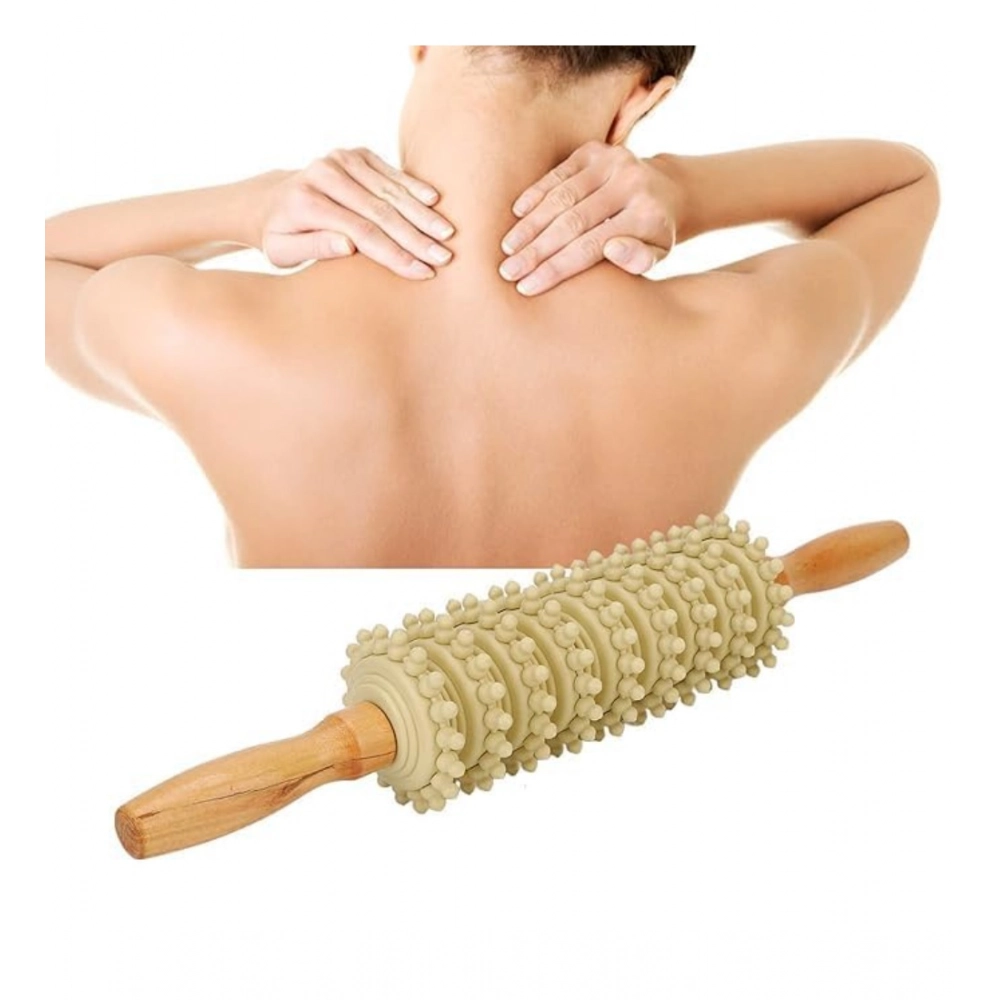 Generic Wood 9 Wheel Body Massage Roller (Wood) Generic Wood 9 Wheel Body Massage Roller (Wood)