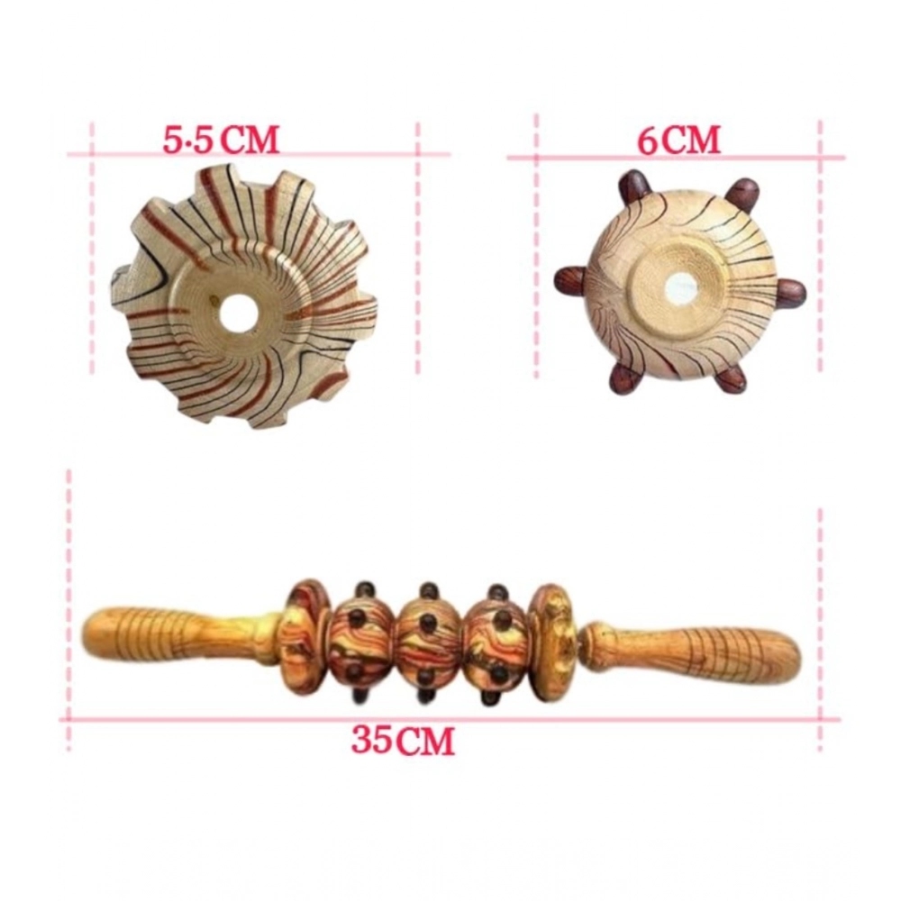 Generic Wood wheel Roller Gym Massage Roller (Wood) Generic Wood wheel Roller Gym Massage Roller (Wood)