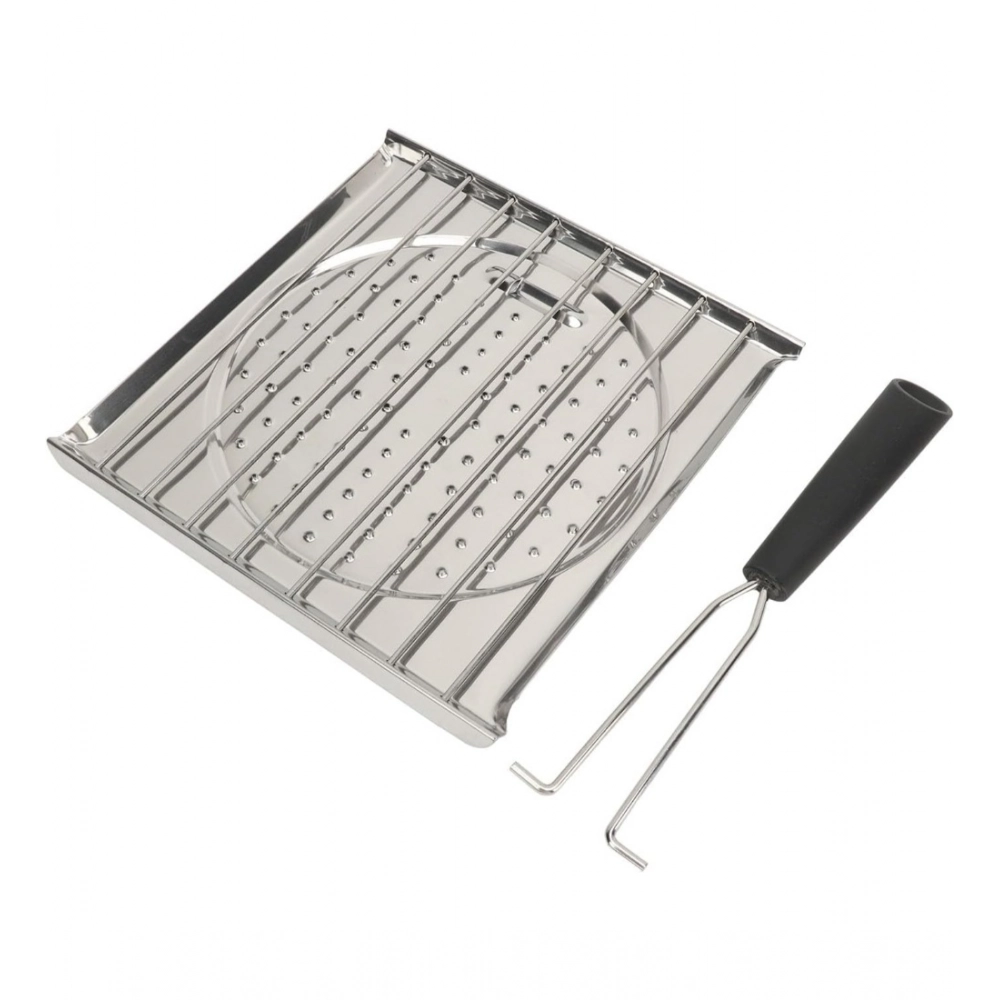 Generic Steel Toaster White Foldable Stainless Steel Grilling Pan (Silver) Generic Steel Toaster White Foldable Stainless Steel Grilling Pan (Silver)