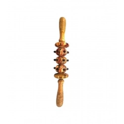 Generic Wood wheel Roller Gym Massage Roller (Wood)