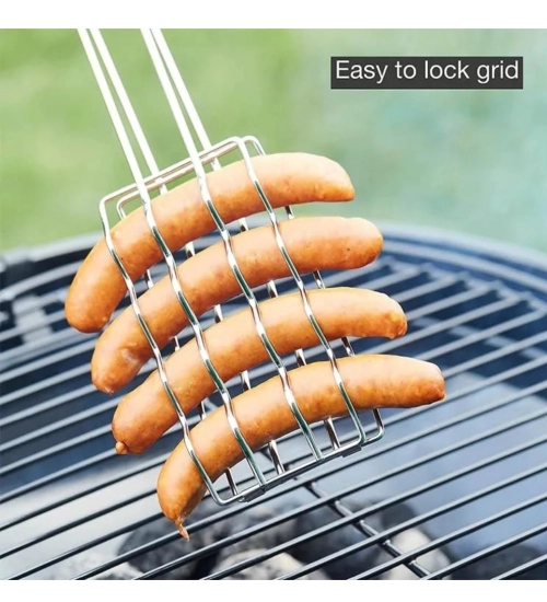 Generic Steel Hot Dog Roast Grilling Tray Plated (Silver)
