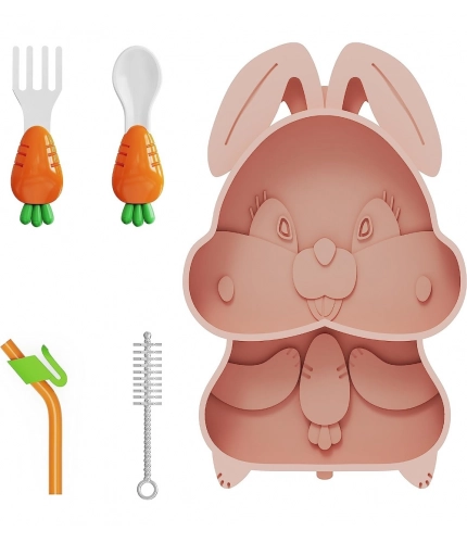 Generic Silicon Bunny Children Plate Tableware (Multicolor)