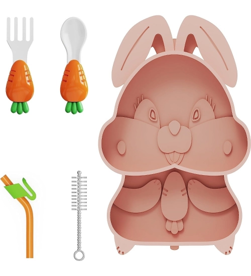 Generic Silicon Bunny Children Plate Tableware (Multicolor)