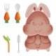 Generic Silicon Bunny Children Plate Tableware (Multicolor) Generic Silicon Bunny Children Plate Tableware (Multicolor)